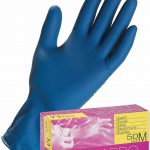Guanti Monouso lattice BLU SPESSORATI MICRORUVIDI da Lavoro 1 Conf. 50 pz